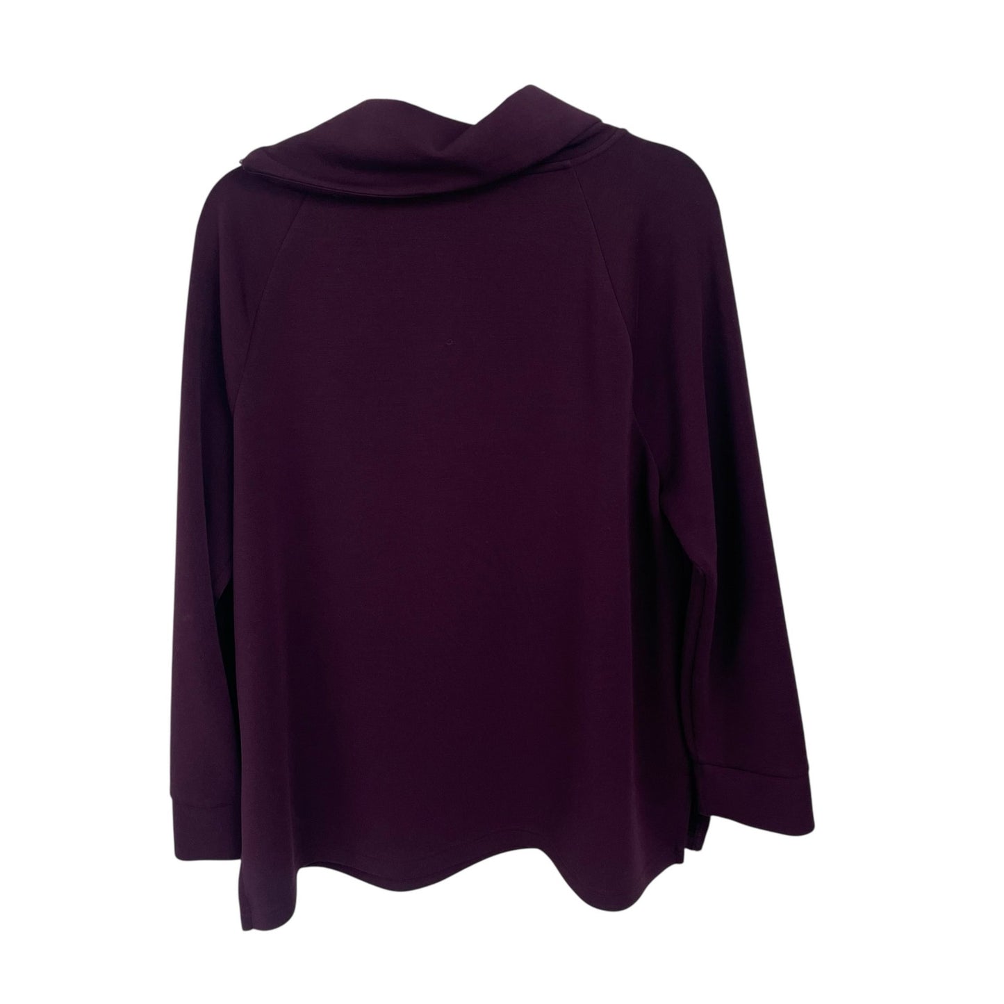Chico’s Long Sleeve Pullover Zip Up Collared Sweatshirt Dark Purple Burgundy XL