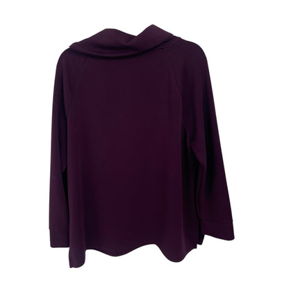 Chico’s Long Sleeve Pullover Zip Up Collared Sweatshirt Dark Purple Burgundy XL