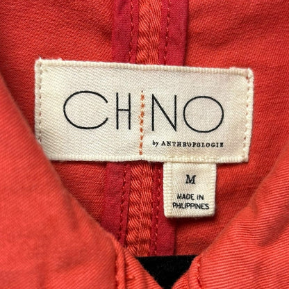 Chino by Anthropologie Coral Orange Button Front Swing Jacket Womens Medium