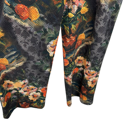 Eva Franco Simone Monet Multicolor Floral Knit Straight Leg Pants Womens Small