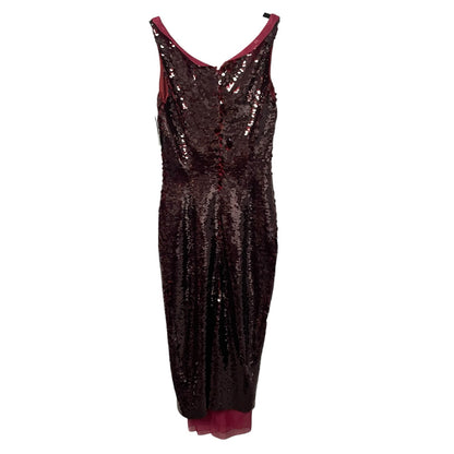 NWT Emilia Wickstead Nehemia Formal Dress in Burgundy Jelly Sequins US Womens 2