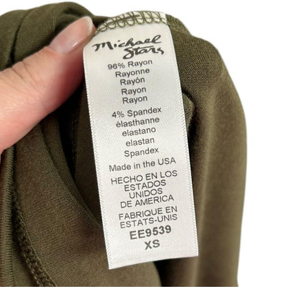 Michael Stars Olive Green Sleeveless V Neck Waist Tie Jumpsuit Womens Size XS