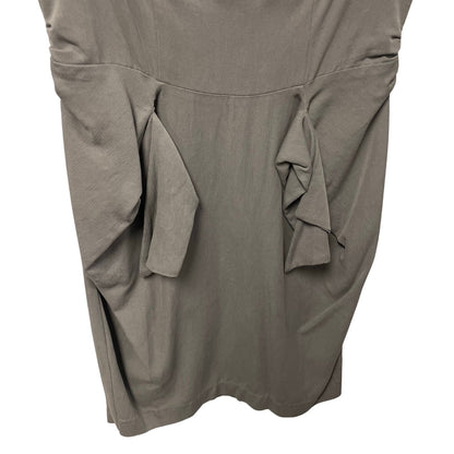 Anthropologie HD in Paris Sleeveless Silk Ruffle Front Dress Gray Womens 0