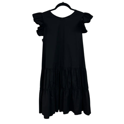 Pomander Place Black Flutter Sleeve Drop Waist Corrine Mini Dress Womens Small