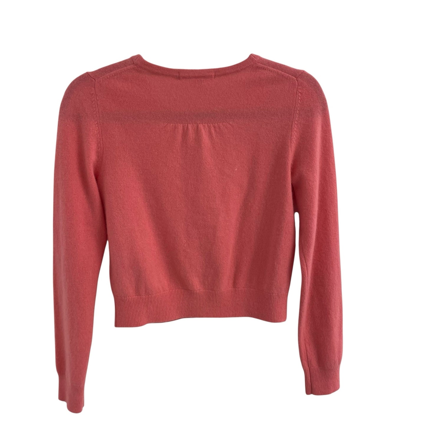 Boden 100% Cashmere Button Front Cropped Cardigan in Coral Womens Size 4