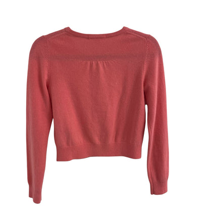 Boden 100% Cashmere Button Front Cropped Cardigan in Coral Womens Size 4