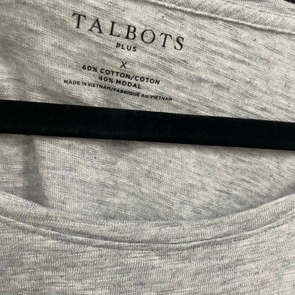 Talbots Anchors Away Graphic Print Nautical Tee Light Gray Womens Plus Size X