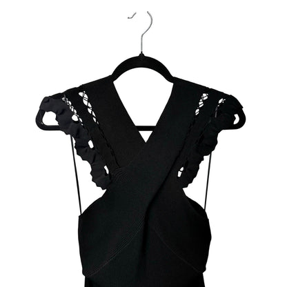 NWT Ulla Johnson Black Sleeveless Crossover Keyhole Fiora Maxi Dress Women Small