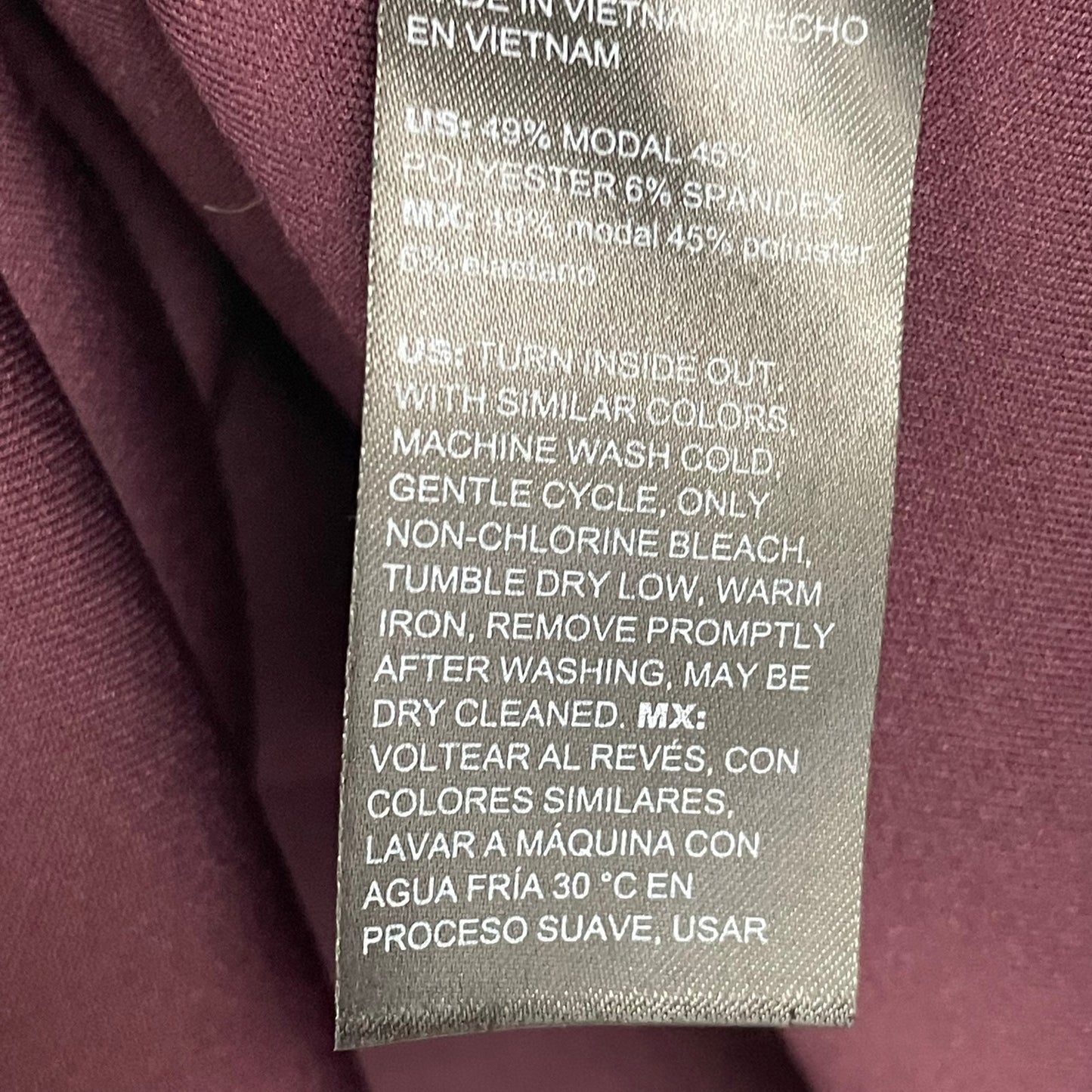 Chico’s Long Sleeve Pullover Zip Up Collared Sweatshirt Dark Purple Burgundy XL