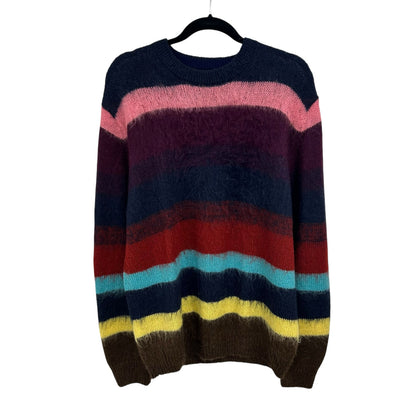 PS Paul Smith Multicolor Ombre Stripe Mohair Crewneck Sweater Mens Large