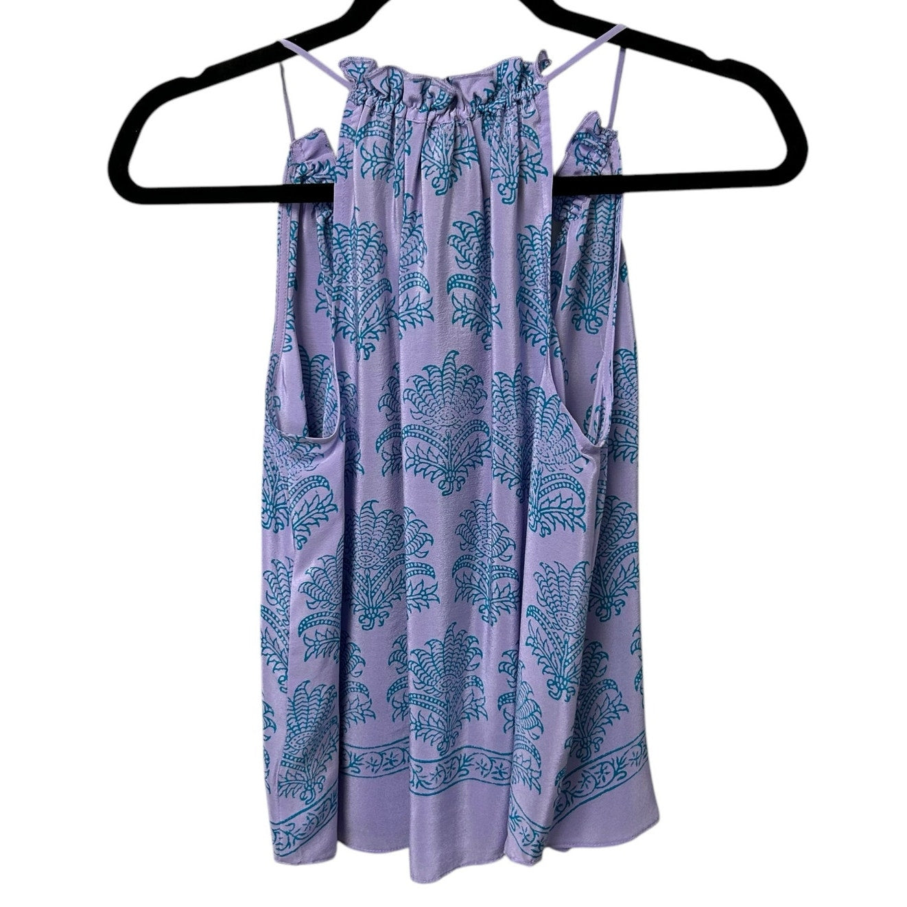 HD in Paris Anthropologie Panorama Front Tie Silk Tank Womens Petite 0