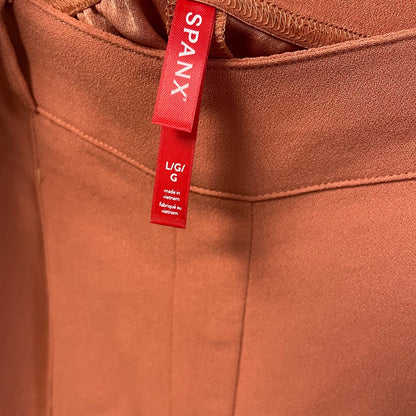 NWT Spanx Carefree Crepe Trouser Short 6" Sedona Orange Womens Large