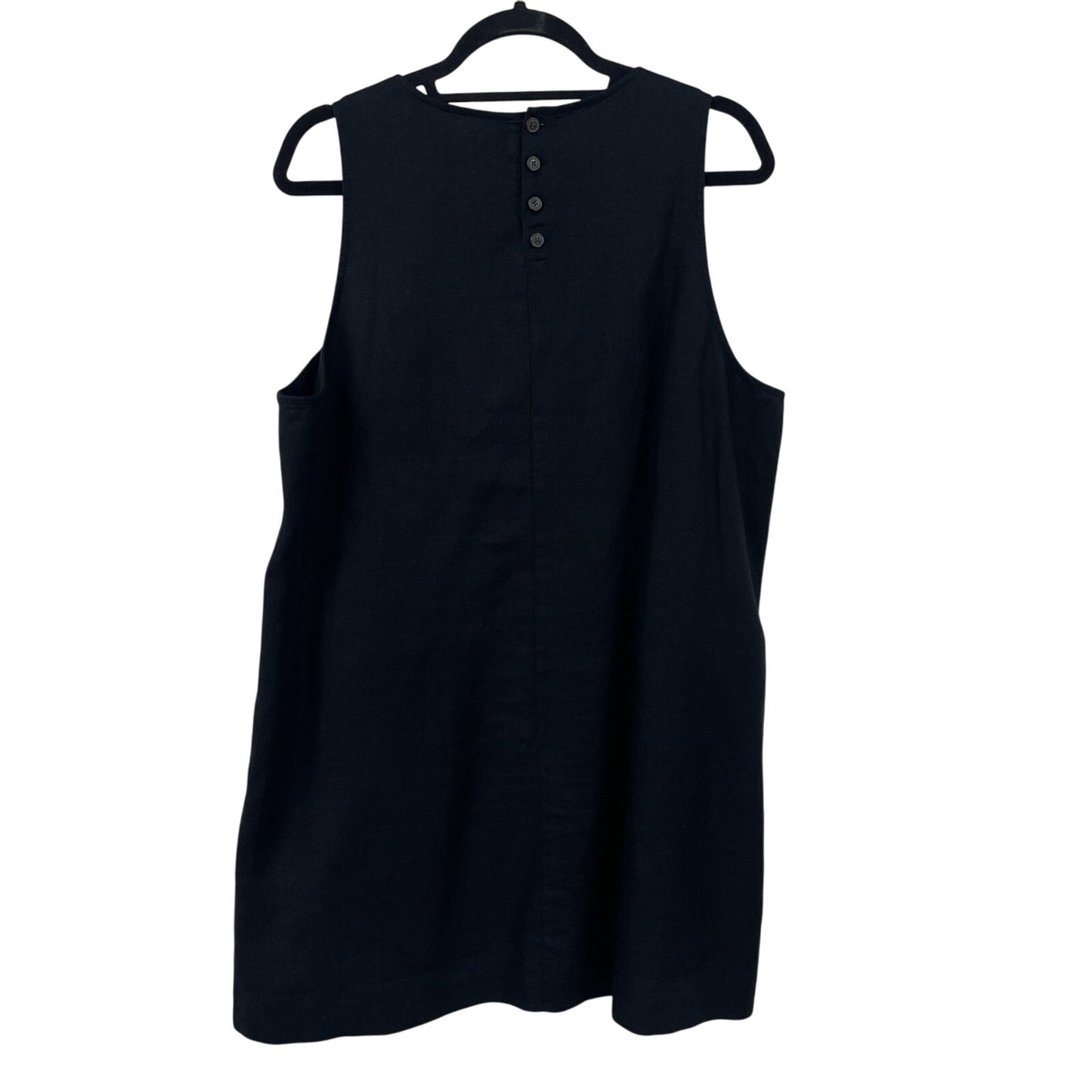 J. Crew 100% Linen Black Sleeveless Shift Dress with Pockets Womens Plus Size 2X