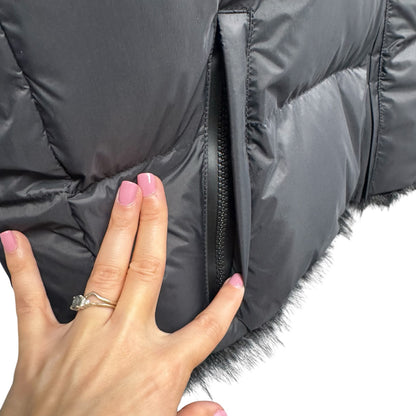 NWT Balenciaga Black Faux Fur Reversible Ski Jacket Womens 6
