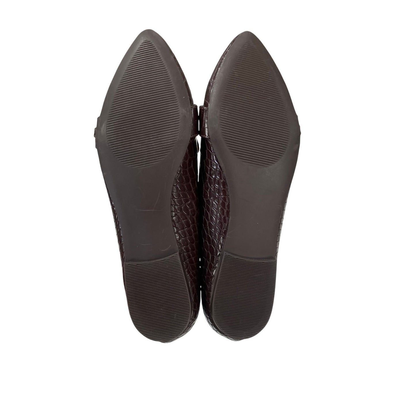 NWT Ann Taylor Factory Dark Brown Faux Leather Pointed Toe Flats Womens Size 9