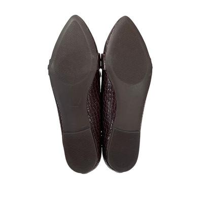 NWT Ann Taylor Factory Dark Brown Faux Leather Pointed Toe Flats Womens Size 9