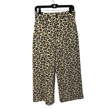 Maeve Leopard Print The Ettie High-Rise Crop Wide-Leg Pants Womens Size 27