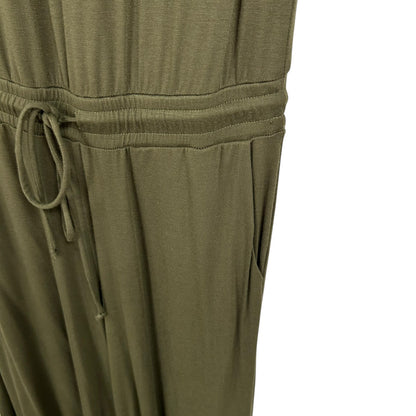 Michael Stars Olive Green Sleeveless V Neck Waist Tie Jumpsuit Womens Size XS