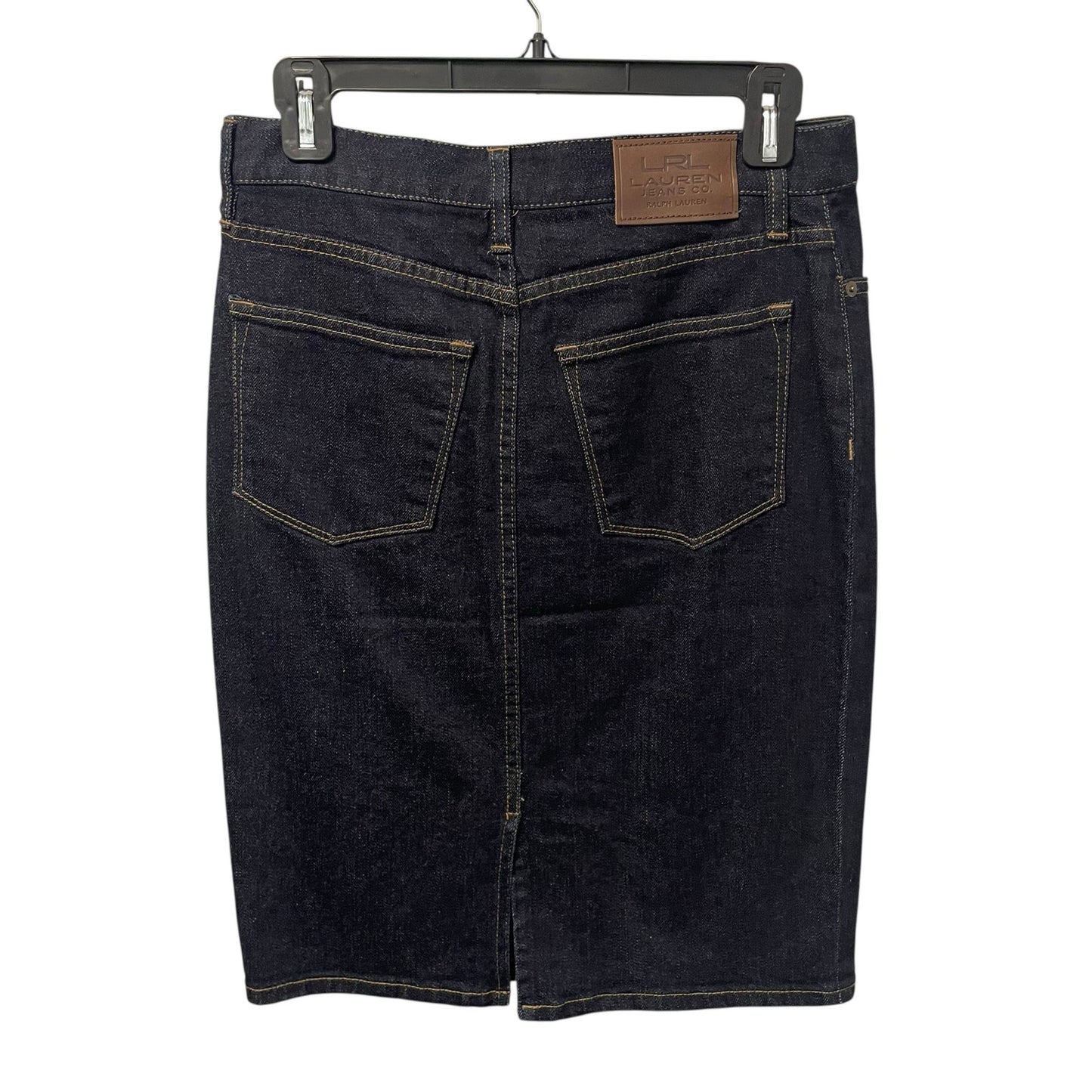 Lauren Ralph Lauren Jeans Co Dark Wash Denim Straight Fit Knee Skirt Womens 2