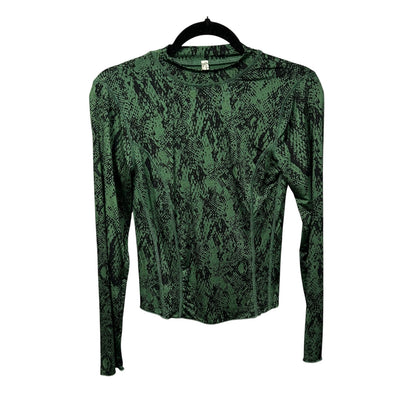 Intimately Free People Green Black Snake Print Long Sleeve Top Womens Medium