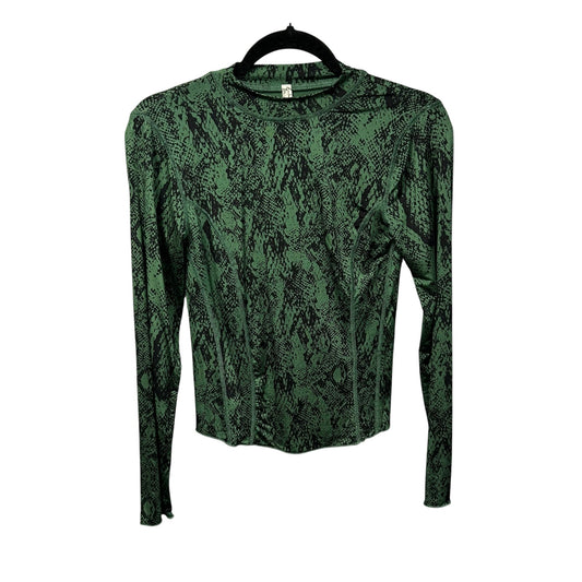 Intimately Free People Green Black Snake Print Long Sleeve Top Womens Medium
