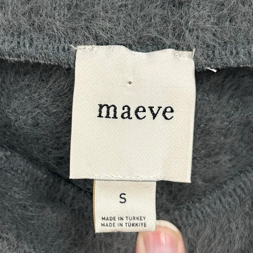 Maeve Gray Fuzzy Knit Column Pull On Maxi Skirt Womens Size Small