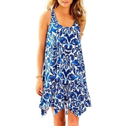 Lilly Pulitzer in Resort Navy Beach Bathers Hampton Tank Dress Womens Large