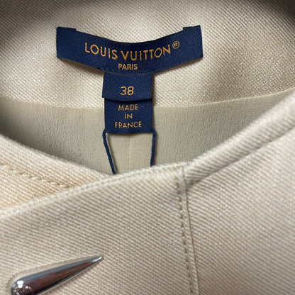 NWT Louis Vuitton Sleeveless Asymetric Button Dress Papyrus Womens FR 38 / US 6