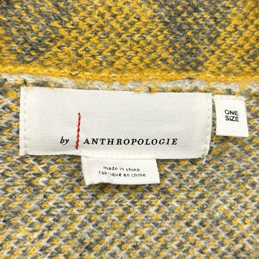 by Anthropologie Yellow Gray Geo Print Pacey Cropped Cardigan Womens One Size