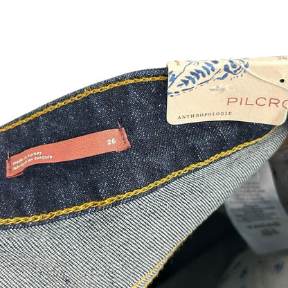 NWT Pilcro Ultra High Rise Five Pocket The Split Straight Denim Jeans Womens 26