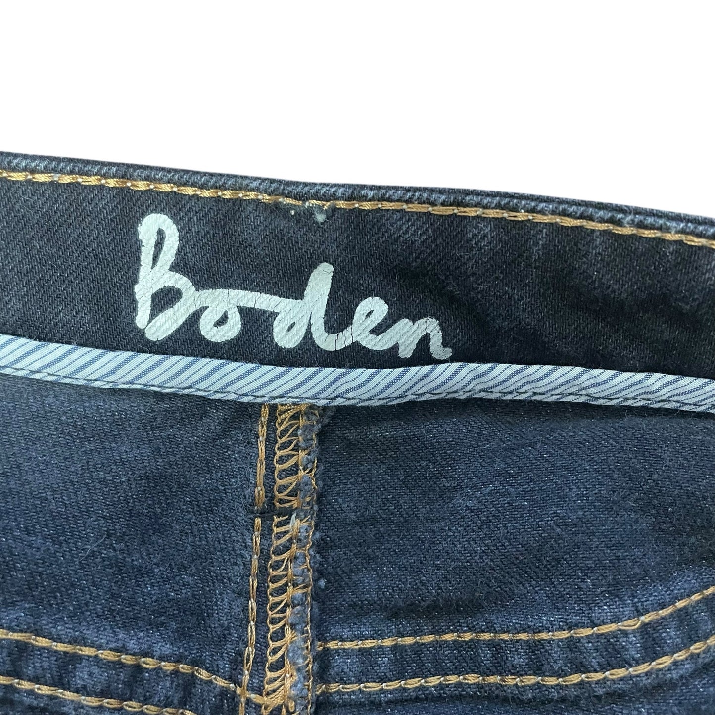 Boden Faded Black Denim Straight Fit Skirt Womens Size 4?