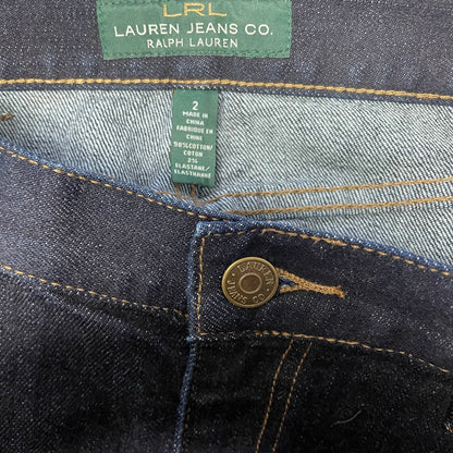 Lauren Ralph Lauren Jeans Co Dark Wash Denim Straight Fit Knee Skirt Womens 2