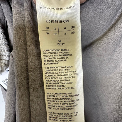 Rick Owens Dark Shadow Sleeveless Cowl Neck Hugging Hem Maxi Dress Womens 2