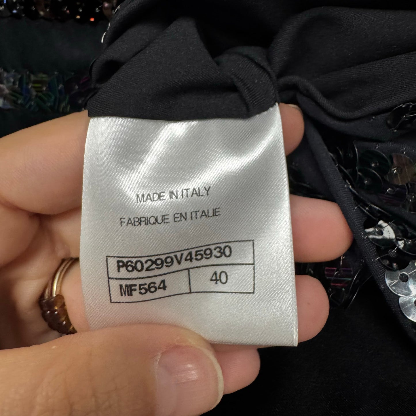 NWT Chanel Black Sequin Embellished Sleeveless Hooded Zip Up Vest Womens 6