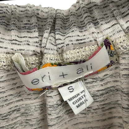 NWT Eri + Ali Anthropologie Short Fringe Trim Sleeve Asymmetric Top Womens Small