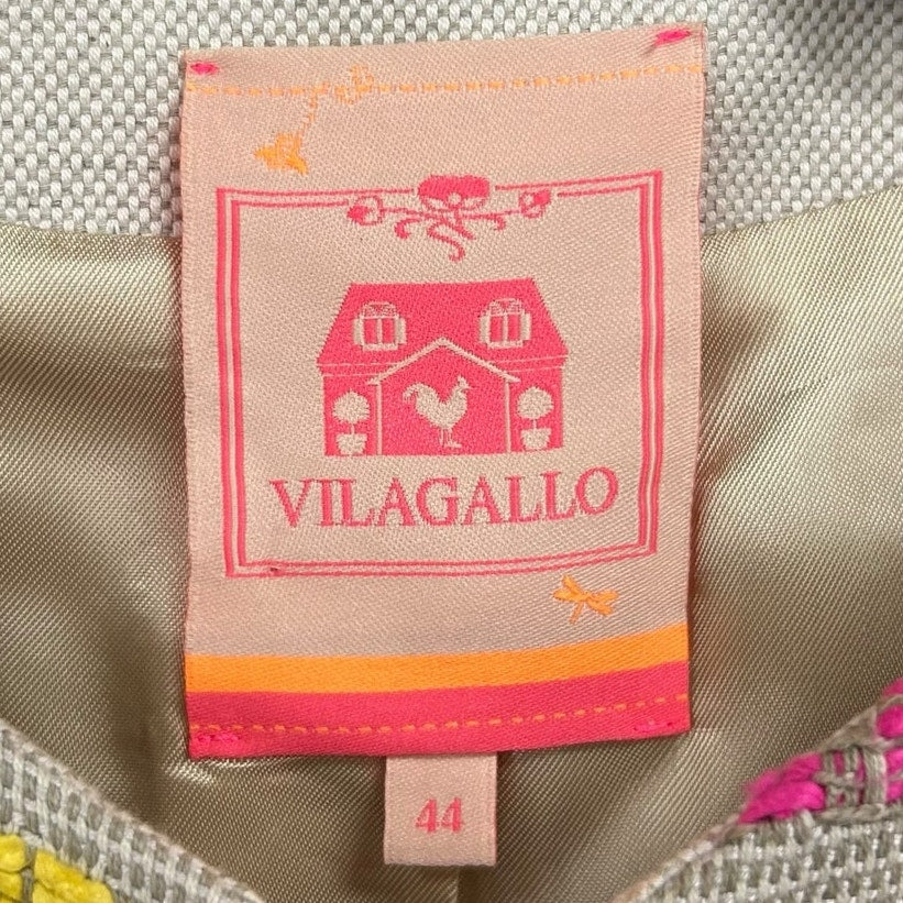 Vilagallo Multicolor Embroidered Front Clasp Lined Jacket Womens 44 / US 12