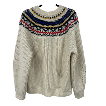 Isabel Marant Gillen Jumper Fair Isle Wool Knit Sweater Cream Multicolor Medium