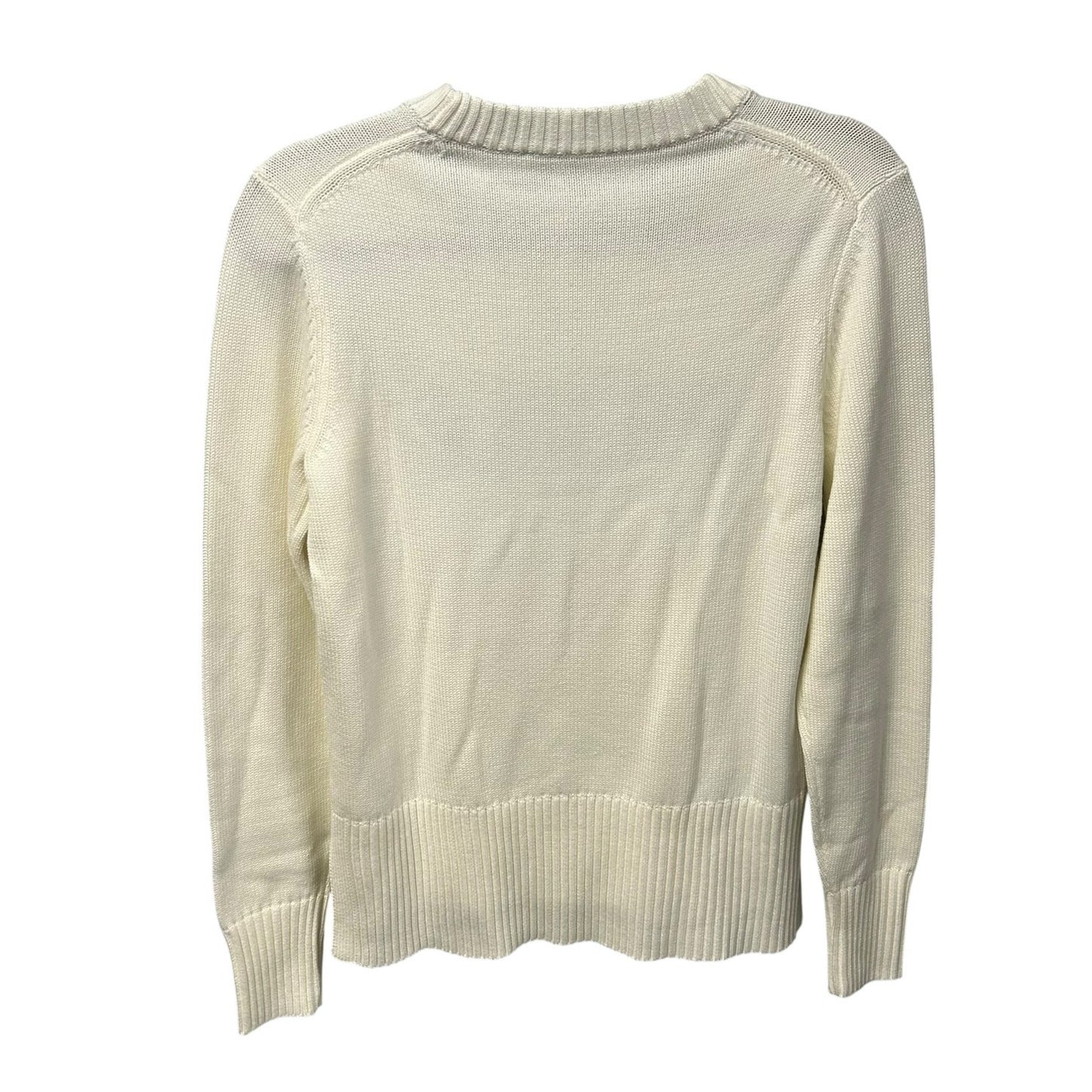 Renwick Ivory Caribe Pickle Long Sleeve Pullover Crewneck Sweater Womens Small