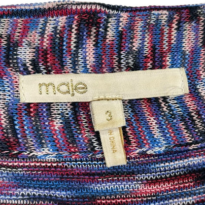 Maje Purple Multi Side Zip Fit & Flare Viscose Mini Skirt Womens 3 /  US Large