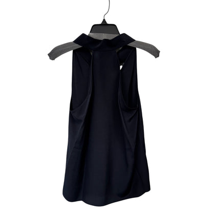 NWT Nili Lotan Dark Navy Sleeveless Zelie Silk Tie Halter Neck Top Womens 0