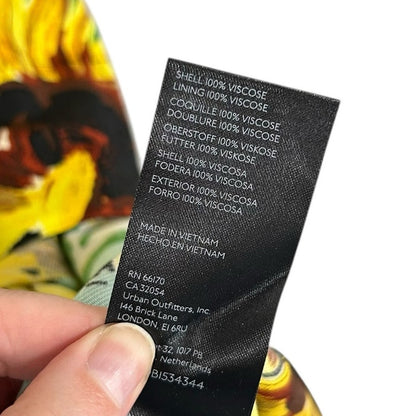 NWT Maeve by Anthropologie Yellow Black Sunflower Print Strapless Dress XS