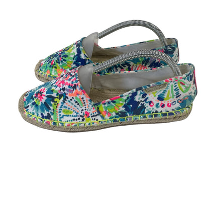 Lilly Pulitzer Lia Espadrille Flats in Multicolor Dive In Pattern Womens 10