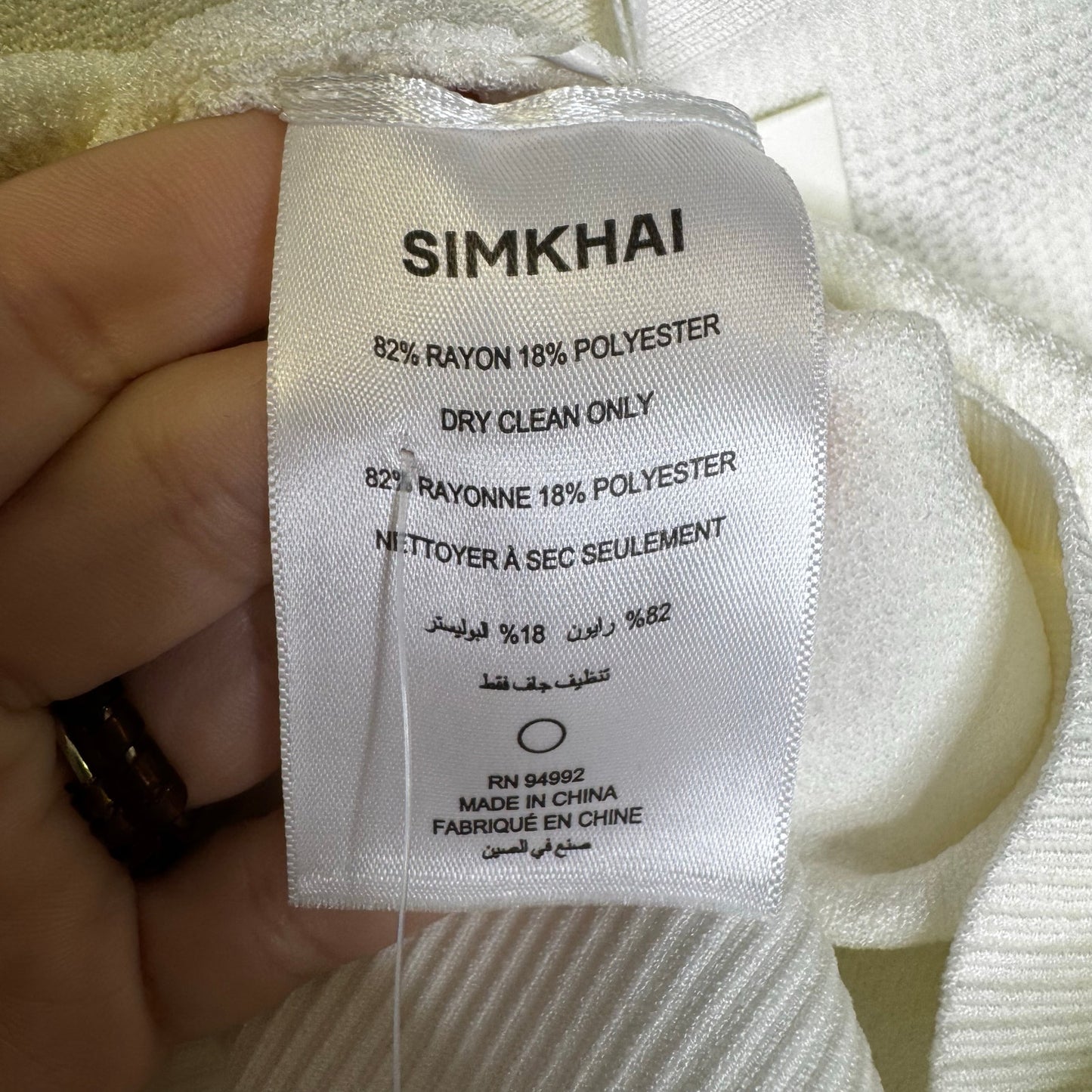 NWT Simkhai Ivory Short Sleeve Margaret Knit Cropped Polo Top Womens Small