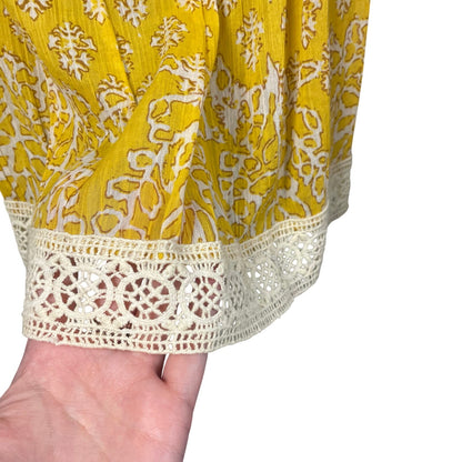 Anthropologie Plenty by Tracy Reese Yellow White Floral Tank Top Womens Small