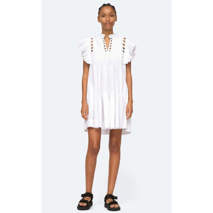 NWT SEA New York White Flutter Sleeve Phoebe Tunic Mini Dress Womens X-Small