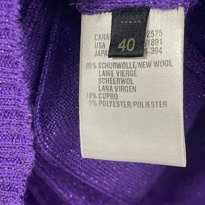Escada Purple Metallic Ribbed Knit Tank Top Womens 40 / US 10
