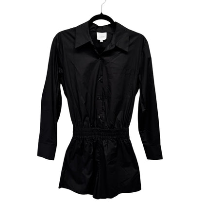 NWT Sundays Black Long Sleeve Button Down Cotton Lottie Romper Womens X-Small