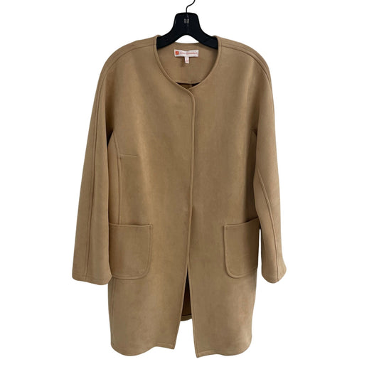 Jude Connally Faux Suede Snap Button Front Jacket Tan Womens Size Large