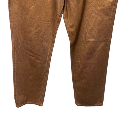Veronica Beard Jeans Daniela Straight Leg High Rise Bronze Metallic Pant Size 32