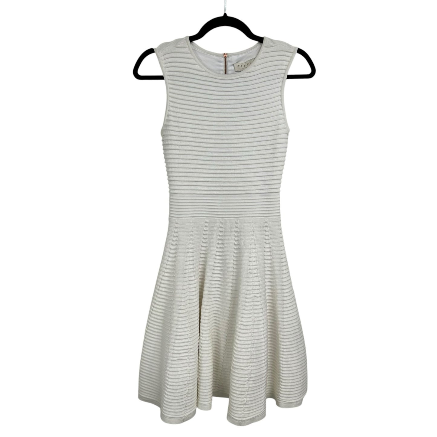 NWT Ted Baker London White Nadyne Ottoman Detailed Dress Womens 1 / US 4